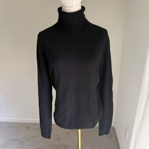 Uniqlo Black 100% Cashmere Turtleneck Sweater Women Medium Minimal Classic